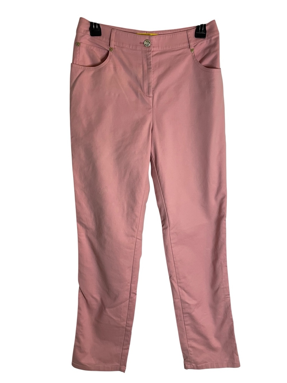 St. John Rose-Pink Straight-Leg Five Pocket Pants Soft Lightweight Size 6